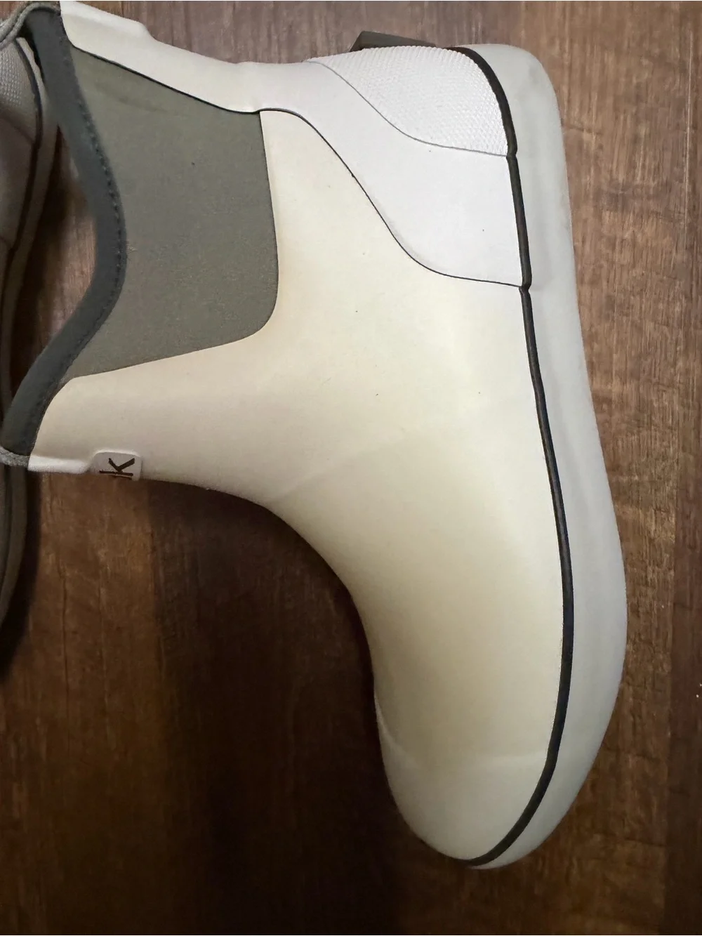 Huk Men's Cream and Gray Slip-On Water-Ready Boots
